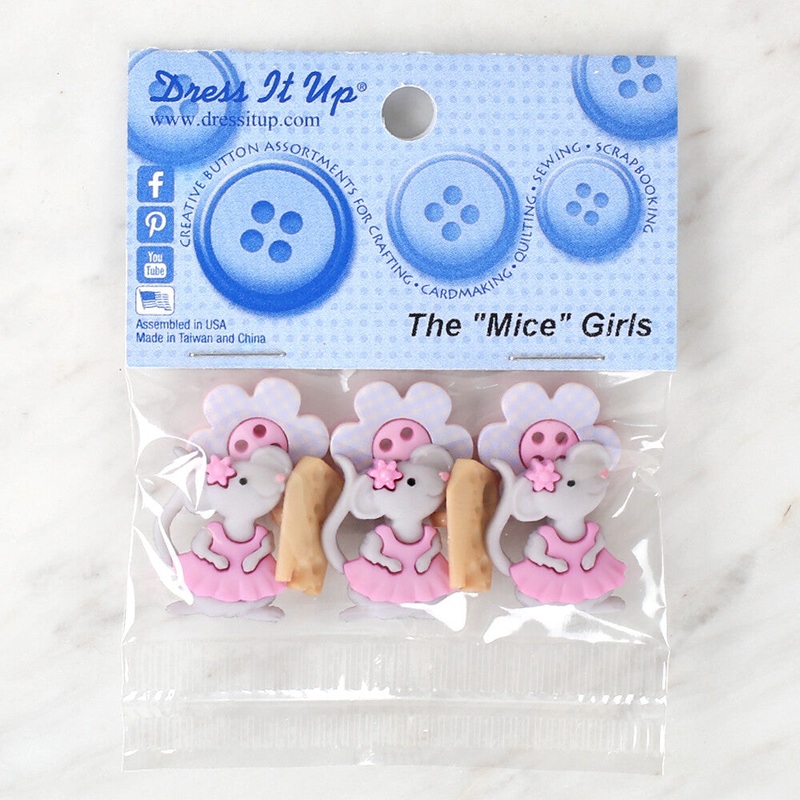 Dress It Up Creative Button Assortment, The Mice Girls – 7676