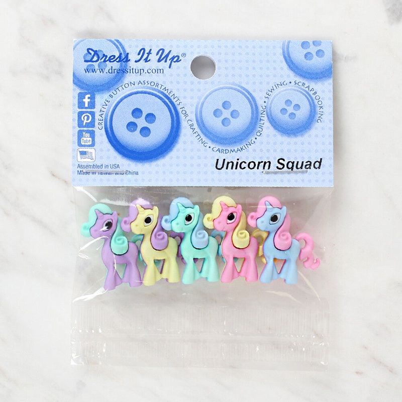 Dress It Up Creative Button Assortment, Unicorn Squad – 10522