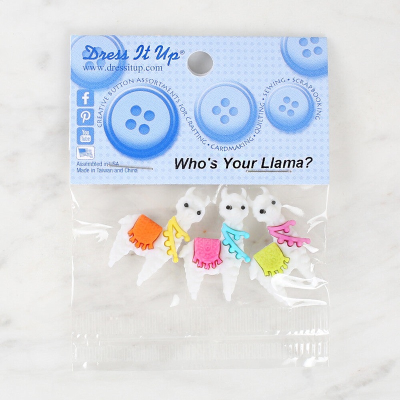 Dress It Up Creative Button Assortment, Who’s Your Llama? – 11388