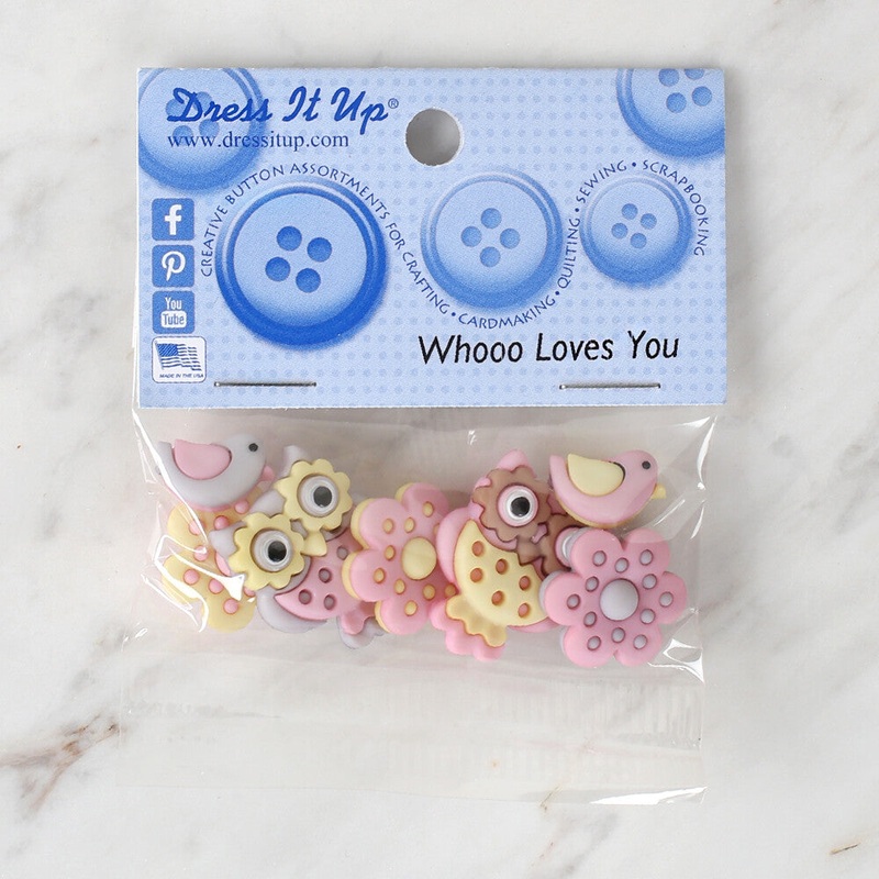 Dress It Up Creative Button Assortment, Whooo Loves You – 9391