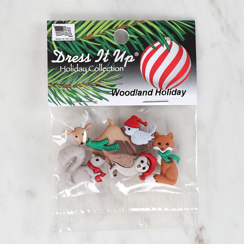 Dress It Up Creative Button Assortment, Woodland Holiday – 9500
