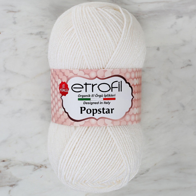 Etrofil Popstar Yarn, White – 70187