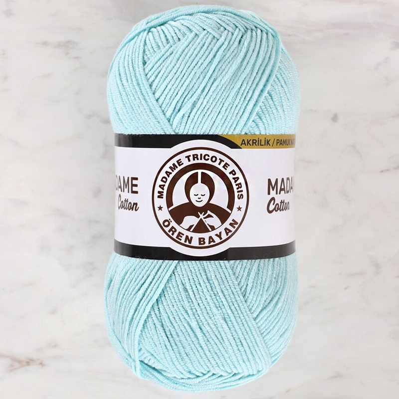 Madame Tricote Paris Madame Cotton Yarn, Cyan – 049