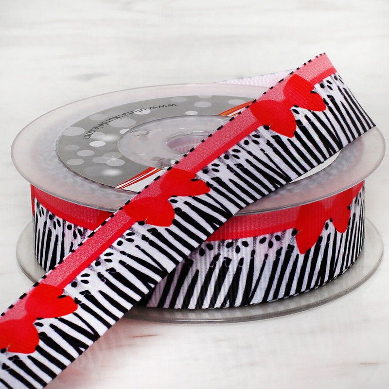 Uluta 2.5 cm 10 m Patterned Grosgrain Satin Ribbon