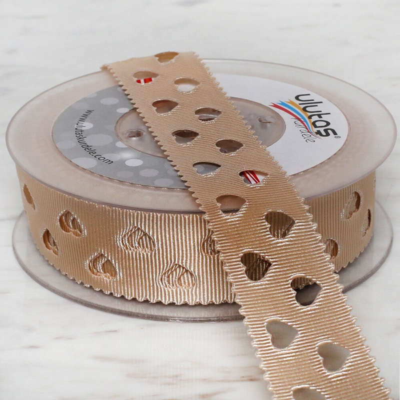 Uluta 2.5 cm 20 m Satin Ribbon, Beige