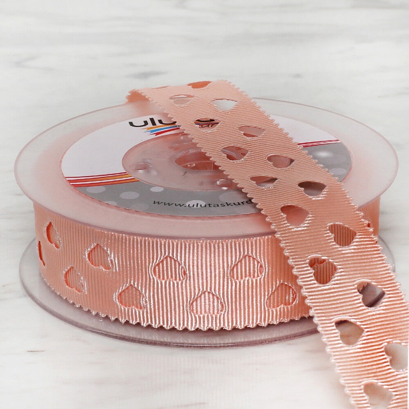 Uluta 2.5 cm 20 m Satin Ribbon, Salmon