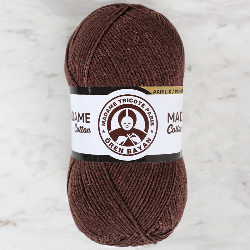 Madame Tricote Paris Madame Cotton Yarn, Dark Brown – 059