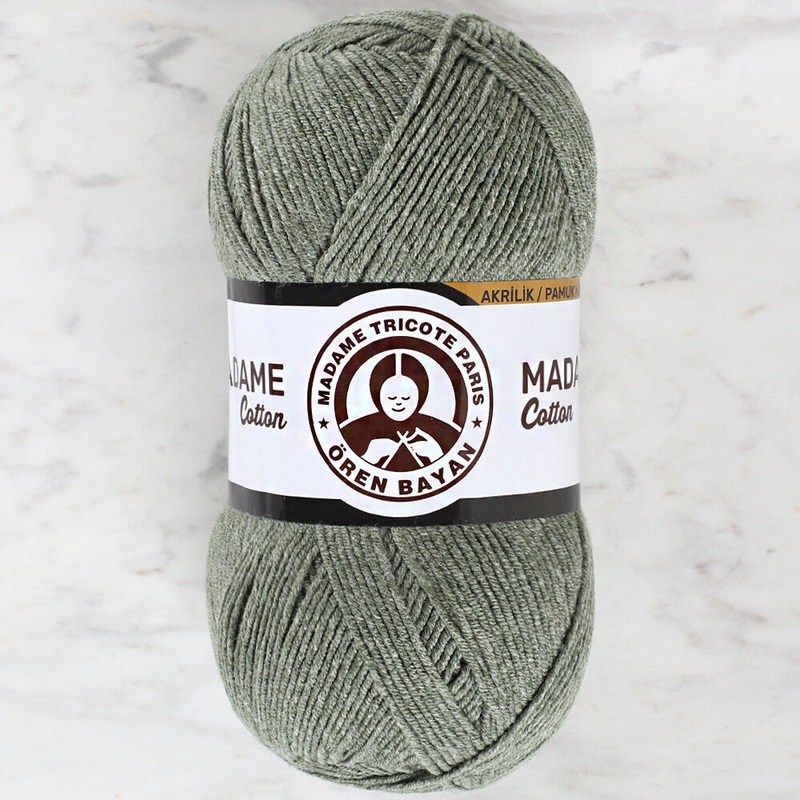 Madame Tricote Paris Madame Cotton Yarn, Green  – 054