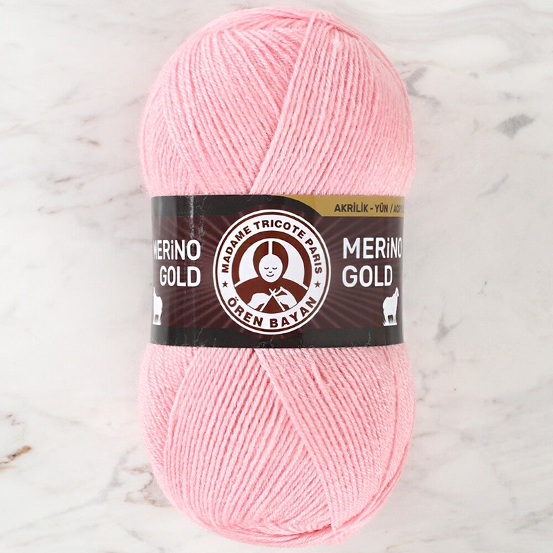 Madame Tricote Paris Merino Gold Yarn, Baby Pink – 039