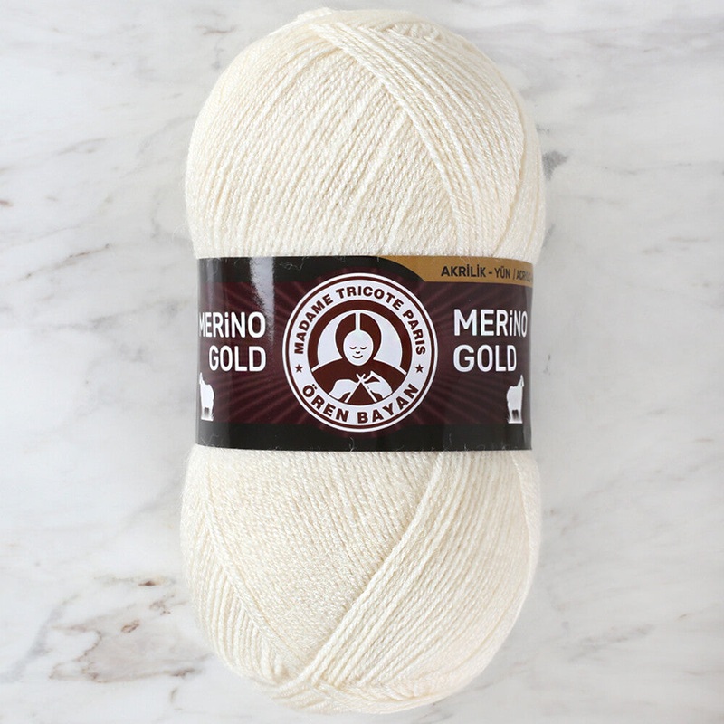 Madame Tricote Paris Merino Gold Yarn, Cream – 004