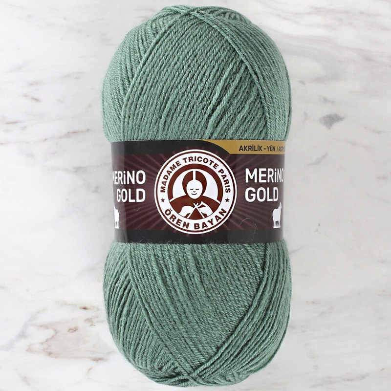 Madame Tricote Paris Merino Gold Yarn, Green – 132