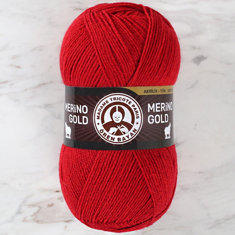 Madame Tricote Paris Merino Gold Yarn, Red – 033