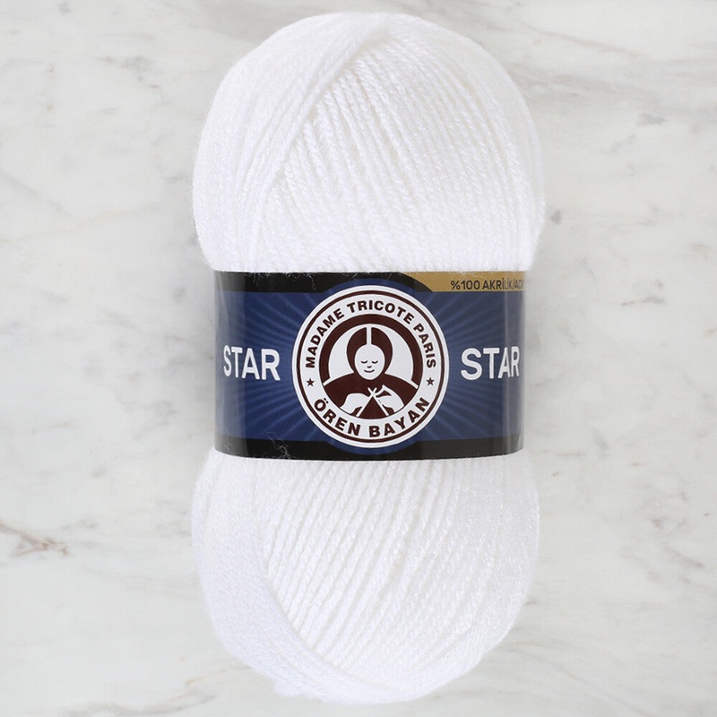 Madame Tricote Paris Star Yarn, White – 100