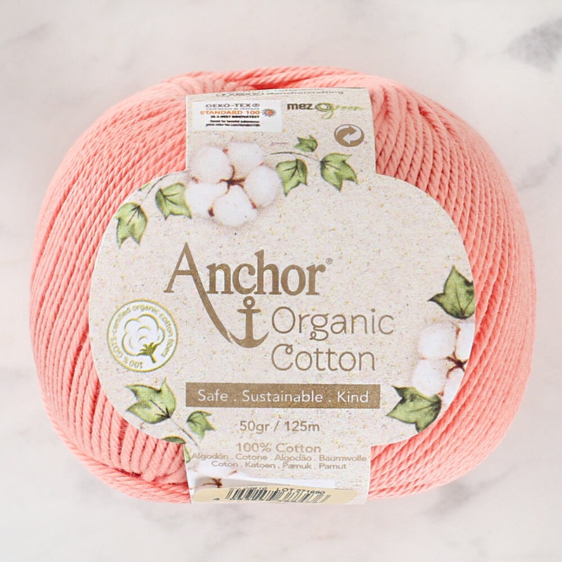 Anchor Organic Cotton Yarn, Pinkish Orange – SH 03610