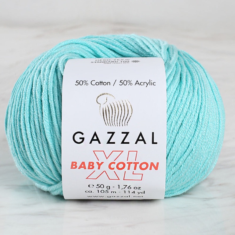 Gazzal Baby Cotton XL Yarn, Cyan – 3452XL