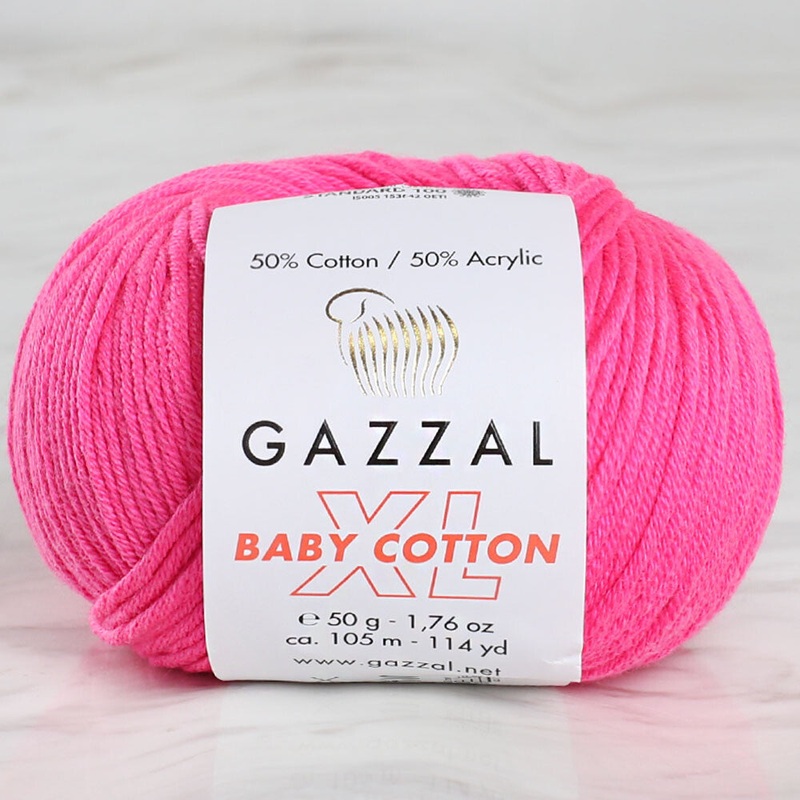 Gazzal Baby Cotton XL Yarn, Fuchsia – 3461XL