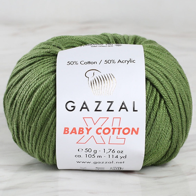 Gazzal Baby Cotton XL Yarn, Green – 3449XL