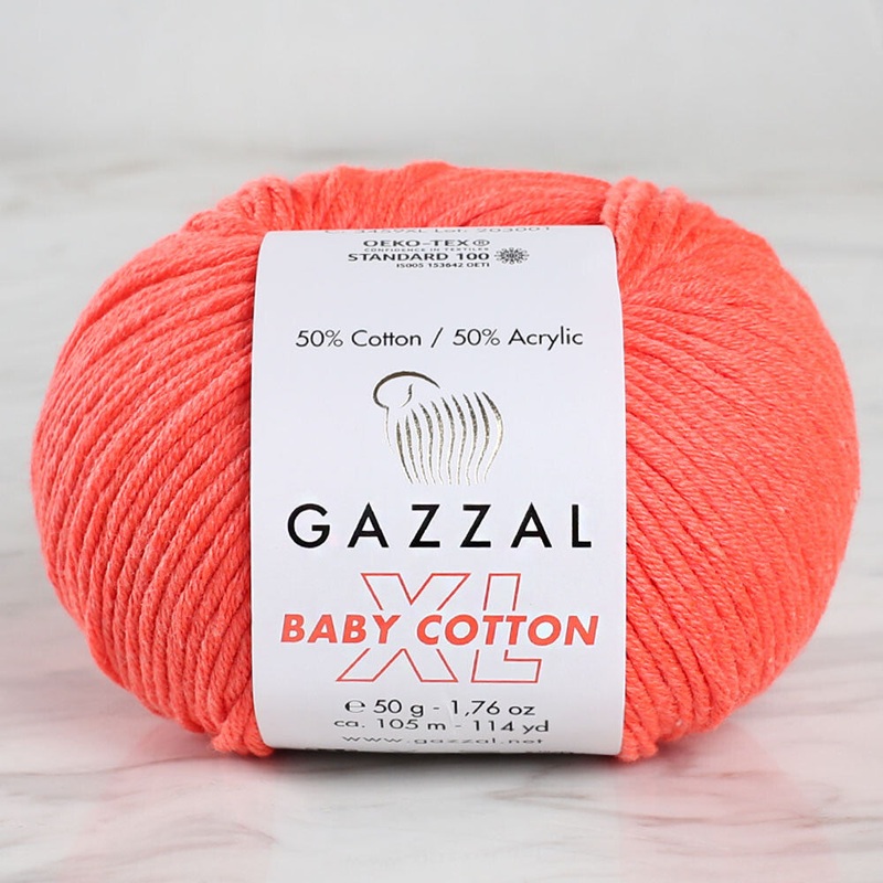 Gazzal Baby Cotton XL Yarn, Orange – 3459XL