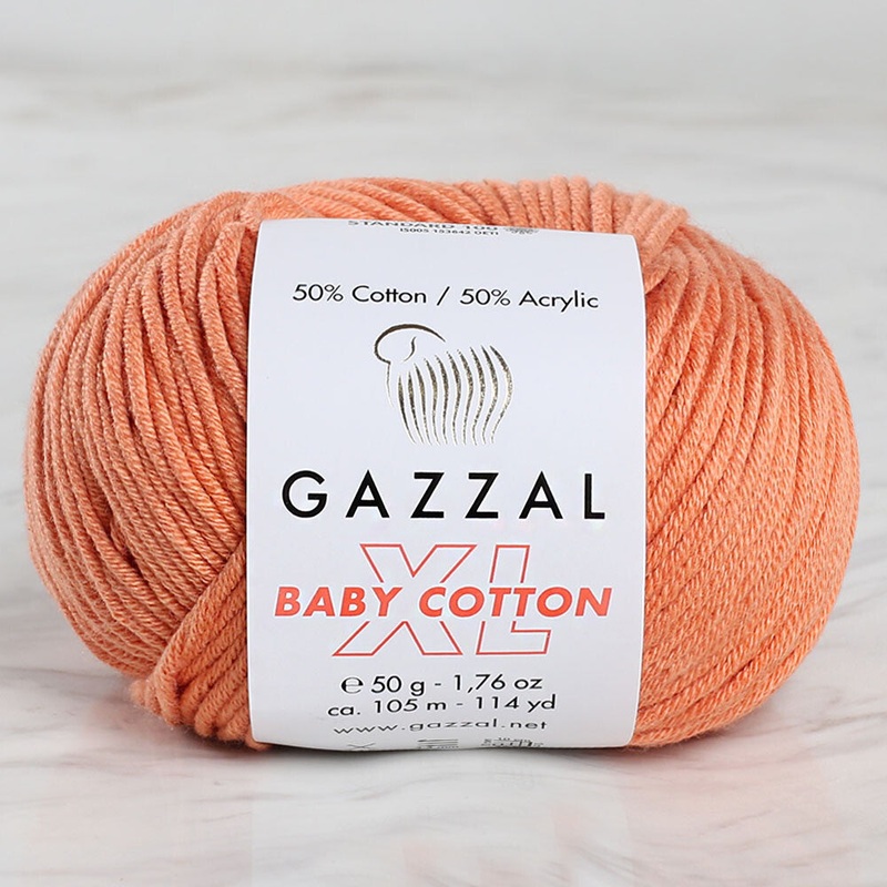 Gazzal Baby Cotton XL Yarn, Orange – 3465XL