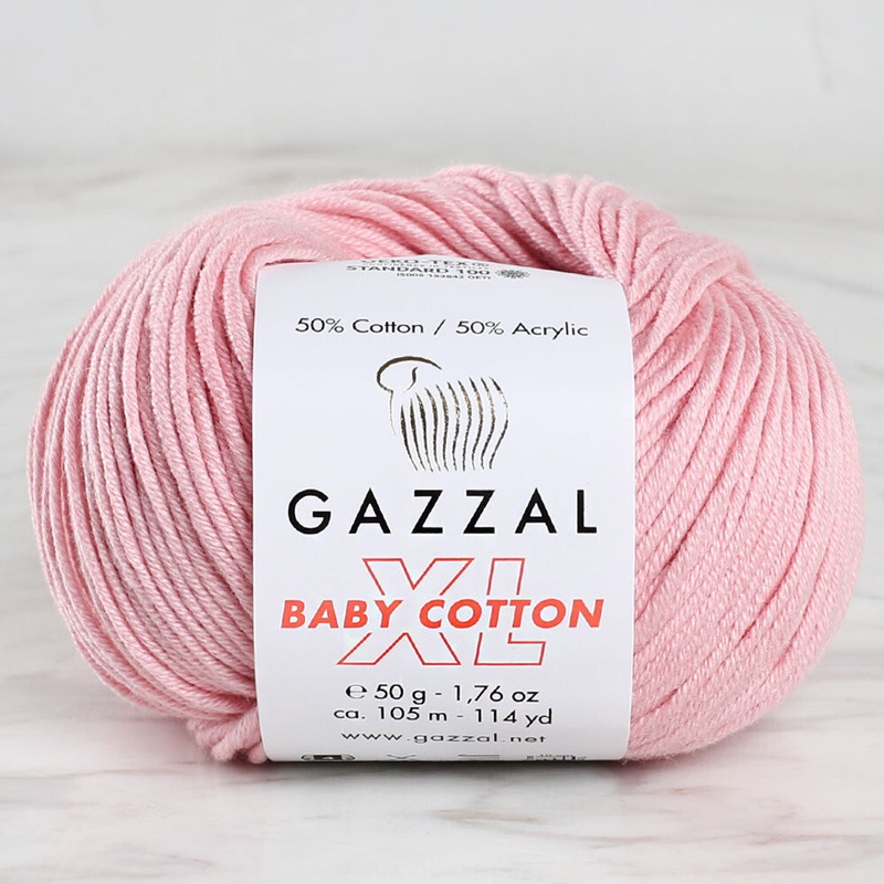 Gazzal Baby Cotton XL Yarn, Pink – 3444XL
