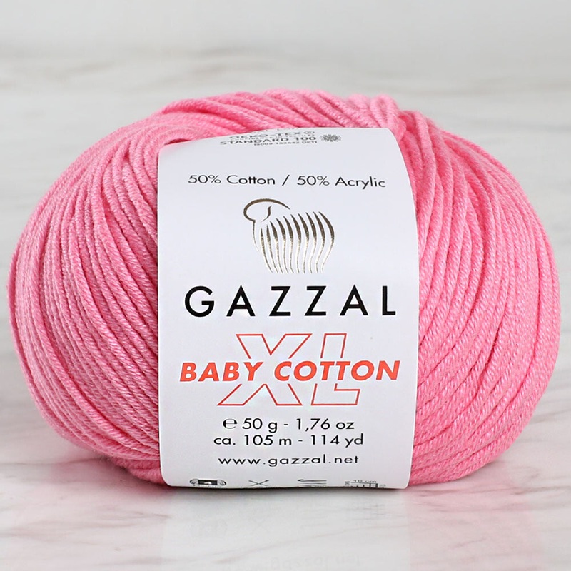 Gazzal Baby Cotton XL Yarn, Pink – 3468XL