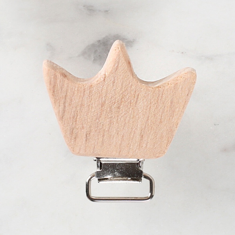 Loren Crafts Crown Shaped Wooden Pacifier Clip