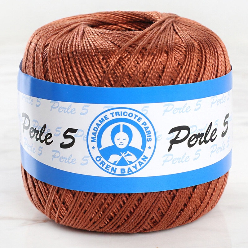 Madame Tricote Paris 5/2 Perle No:5 Lace Thread, Brick – 6602