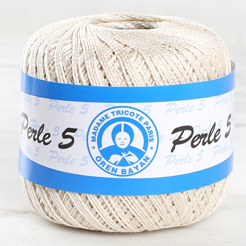 Madame Tricote Paris 5/2 Perle No:5 Lace Thread, Cream – 6300