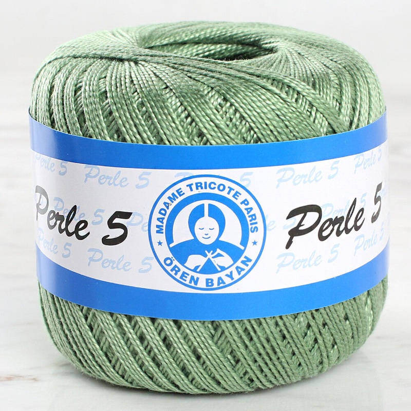 Madame Tricote Paris 5/2 Perle No:5 Lace Thread, Green – 53900
