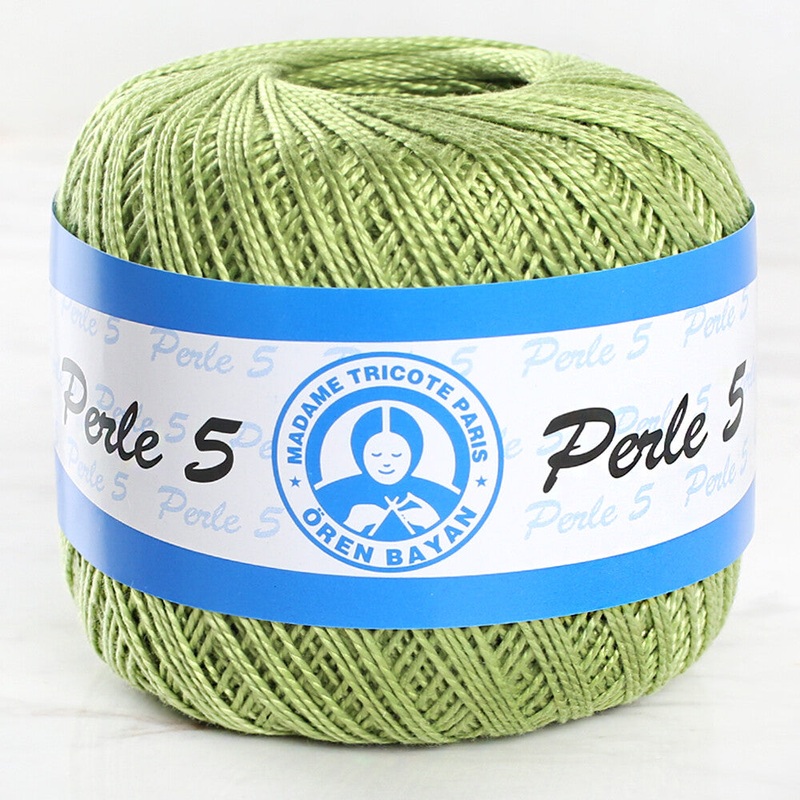 Madame Tricote Paris 5/2 Perle No:5 Lace Thread, Green – 5527