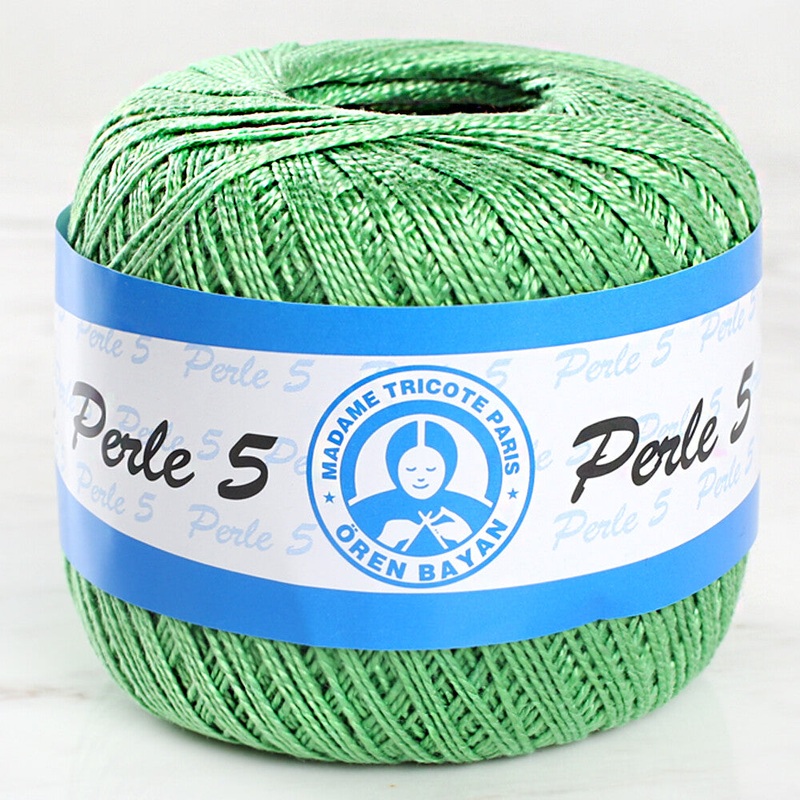 Madame Tricote Paris 5/2 Perle No:5 Lace Thread, Green – 6332