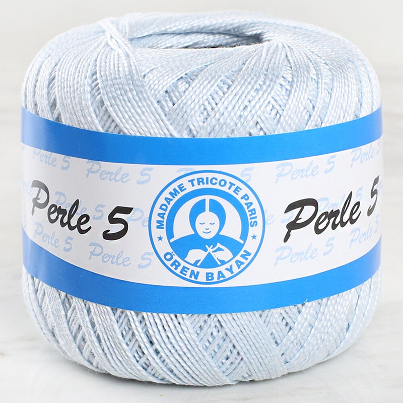 Madame Tricote Paris 5/2 Perle No:5 Lace Thread, Ice Blue – 54462