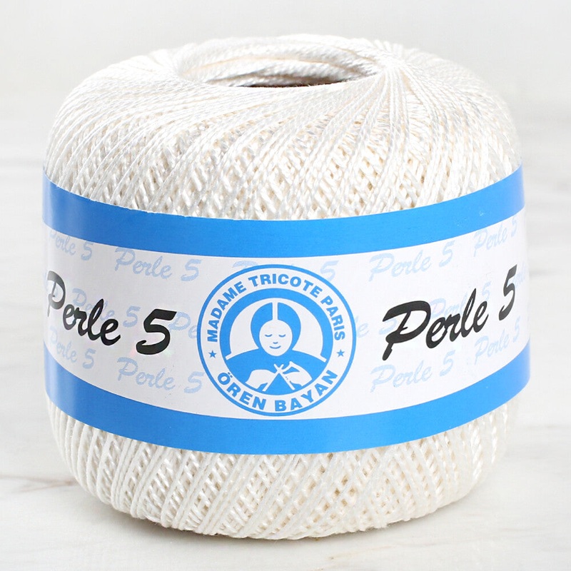 Madame Tricote Paris 5/2 Perle No:5 Lace Thread, Light Cream – 54460