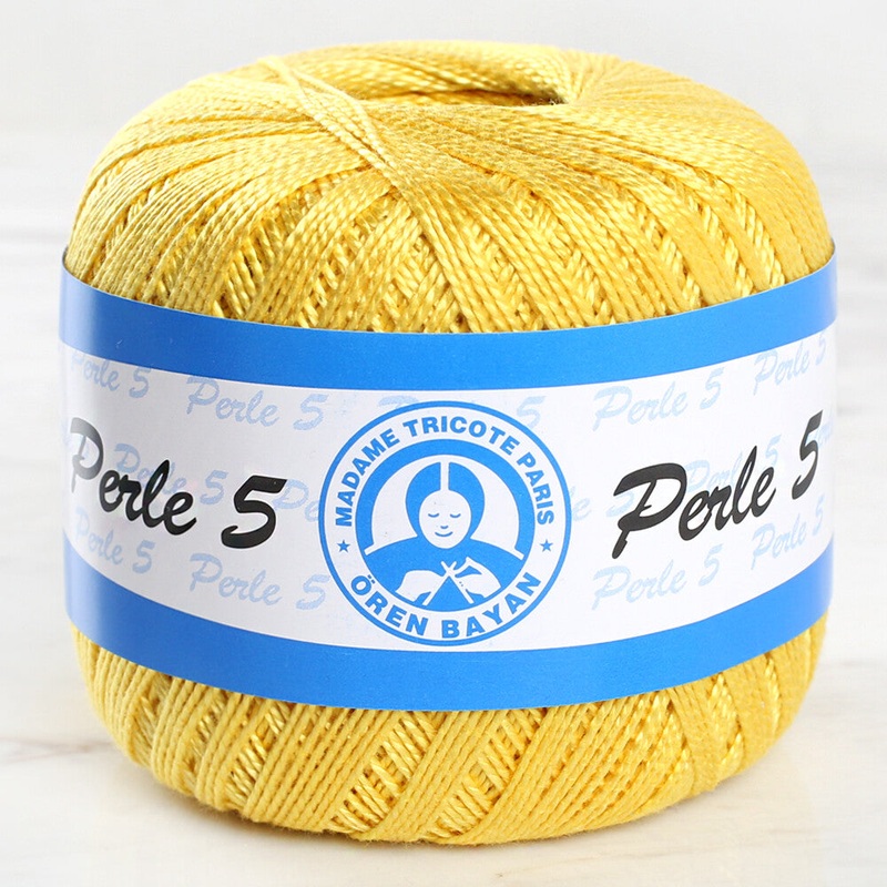 Madame Tricote Paris 5/2 Perle No:5 Lace Thread, Yellow – 5530