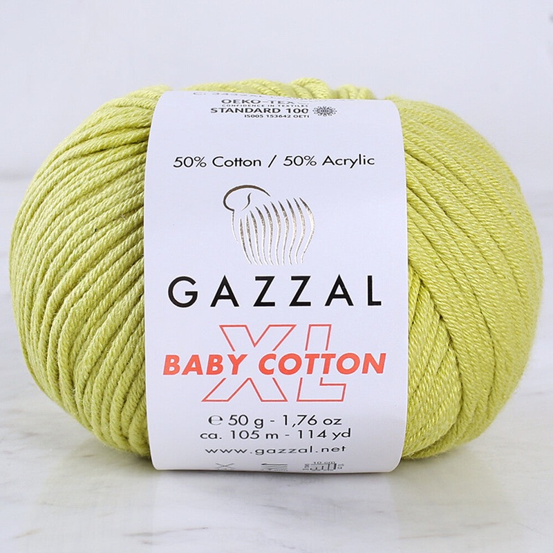 Gazzal Baby Cotton XL Knitting Yarn, Green – 3457XL