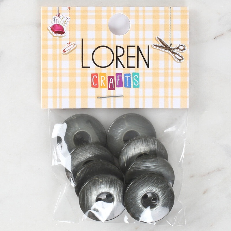 Loren Crafts 8 Pack Button, Black – 1152