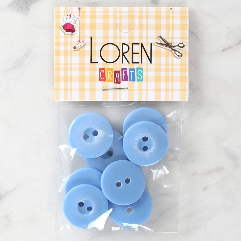 Loren Crafts 8 Pack Button, Blue – 1118