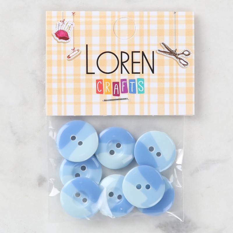 Loren Crafts 8 Pack Button, Blue – 1132