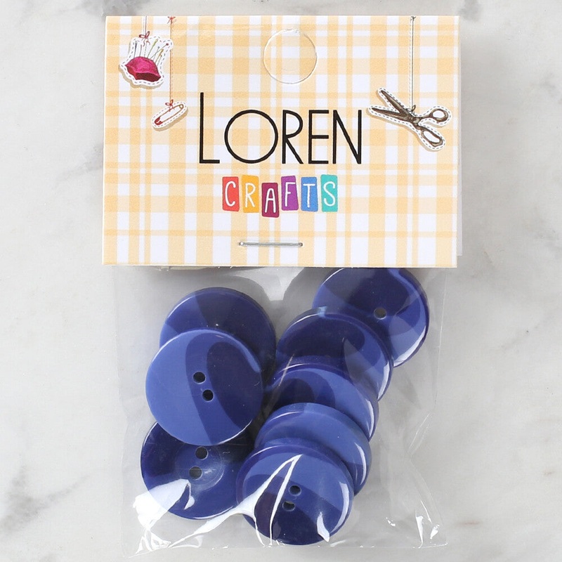 Loren Crafts 8 Pack Button, Blue – 1133