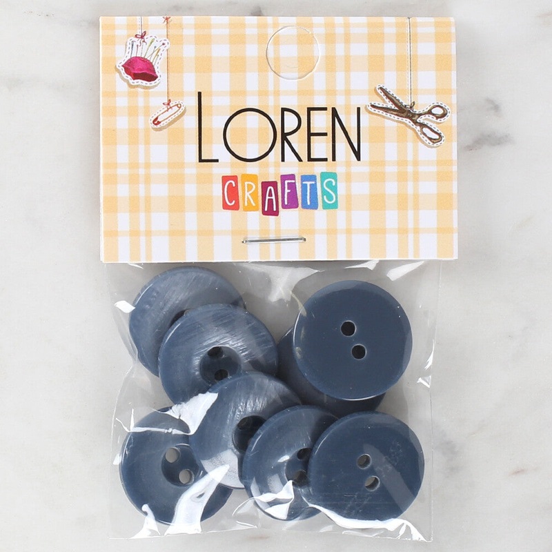 Loren Crafts 8 Pack Button, Blue – 1145