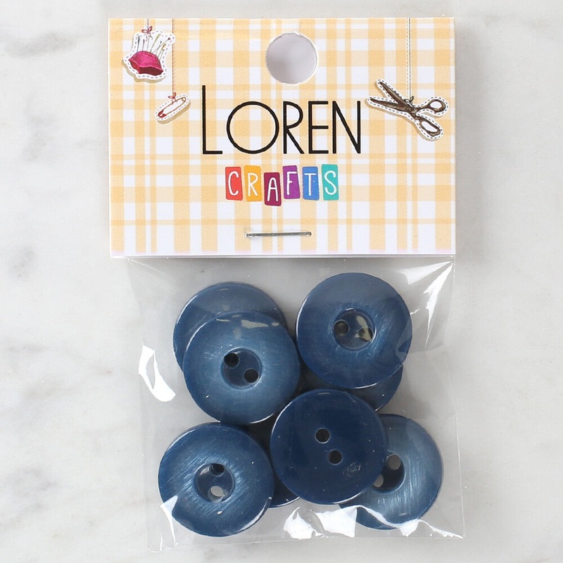 Loren Crafts 8 Pack Button, Blue – 1149