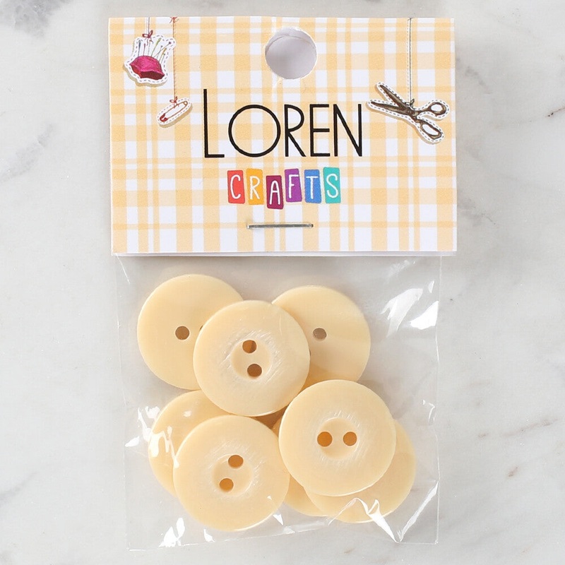 Loren Crafts 8 Pack Button, Cream – 1144