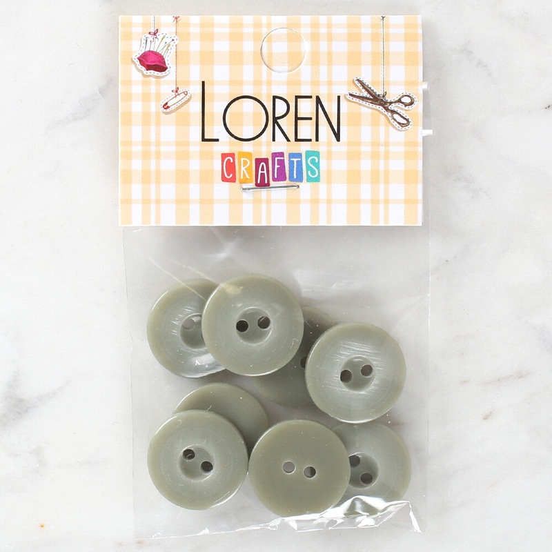 Loren Crafts 8 Pack Button, Green – 1116