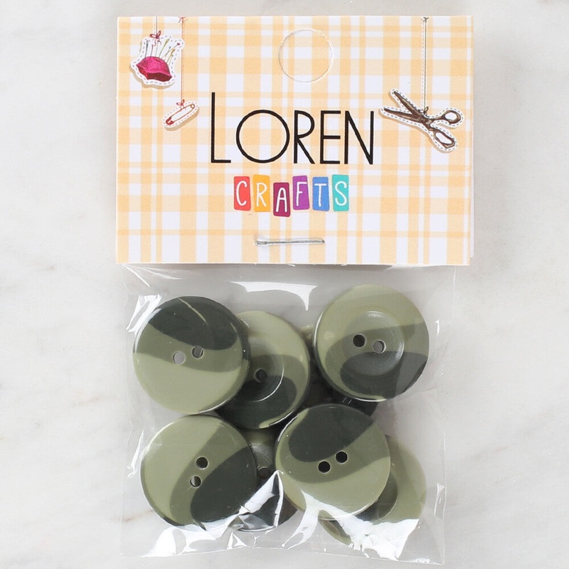 Loren Crafts 8 Pack Button, Green – 1135