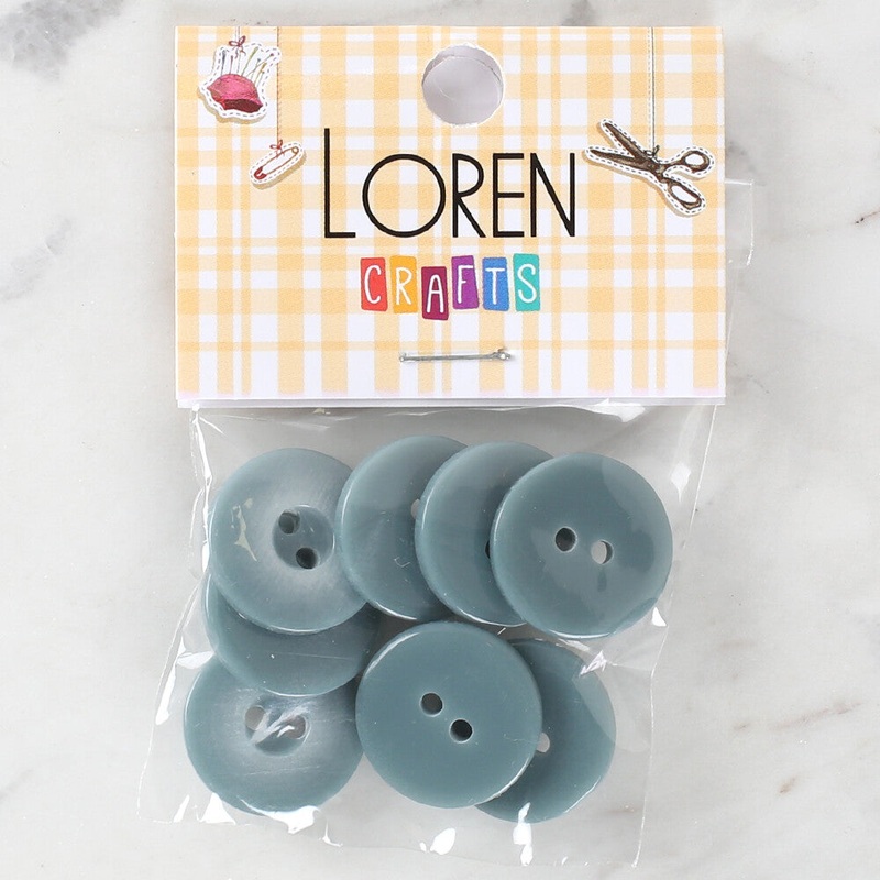 Loren Crafts 8 Pack Button, Green – 1143