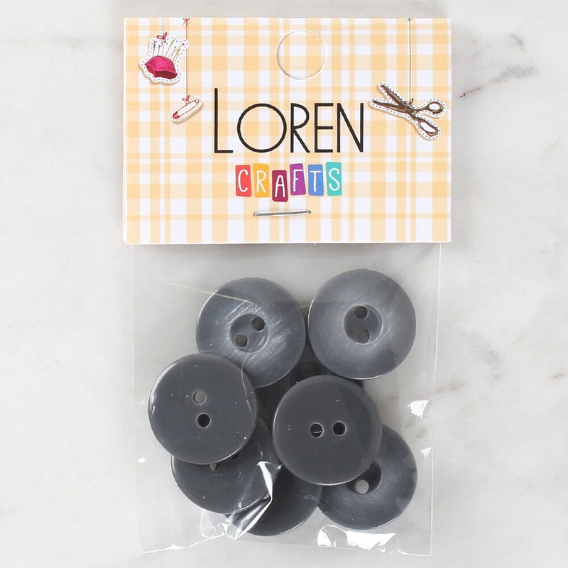 Loren Crafts 8 Pack Button, Grey – 1112