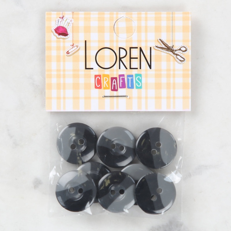 Loren Crafts 8 Pack Button, Grey – 1129