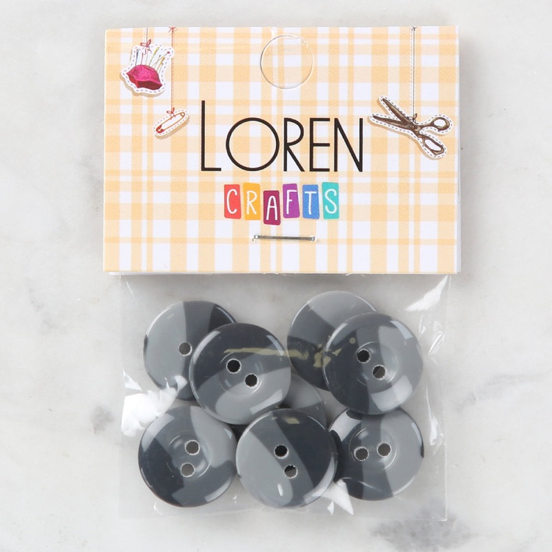 Loren Crafts 8 Pack Button, Grey – 1138