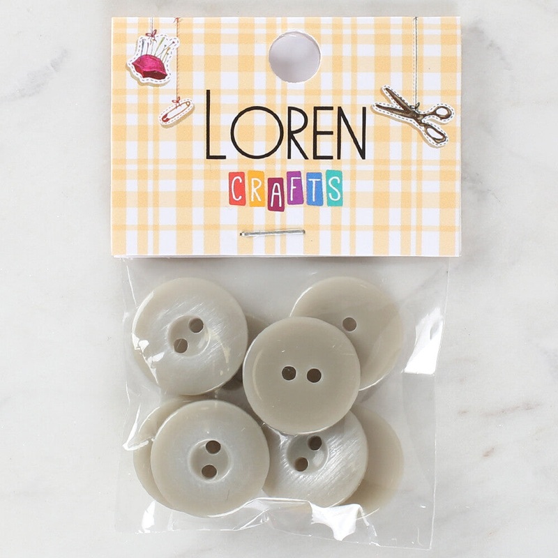 Loren Crafts 8 Pack Button, Grey – 1147