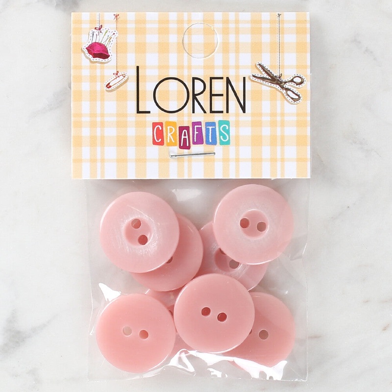 Loren Crafts 8 Pack Button, Pink – 1115